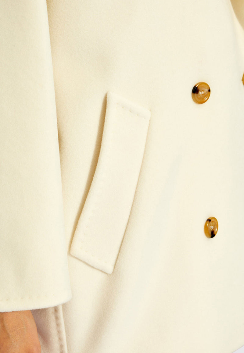 معطف ريبوس من مزيج الصوف بصف أزرار مزدوج