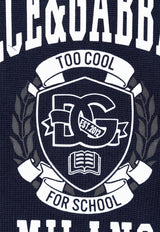 Dolce & Gabbana Kids Boys Logo Print Crewneck Sweater Navy Blue L4KWE2 JBCDE-B1622