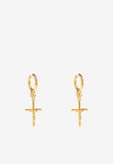 Dolce & Gabbana Cross-Pendant Hoop Earrings Gold WEQ1D2 W1111-ZOO00