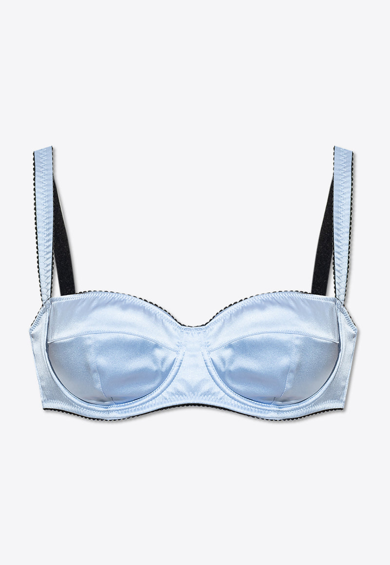 Dolce & Gabbana Satin Balconette Bra Light Blue O1A12T ONO13-F3981