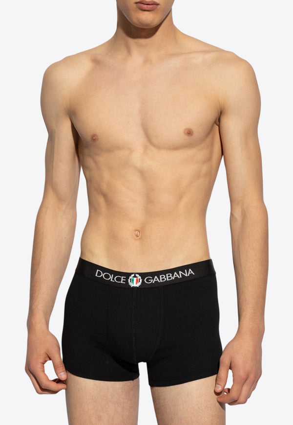 Dolce & Gabbana Logo Band Jersey Boxers Black M4C03J ONN94-N0000