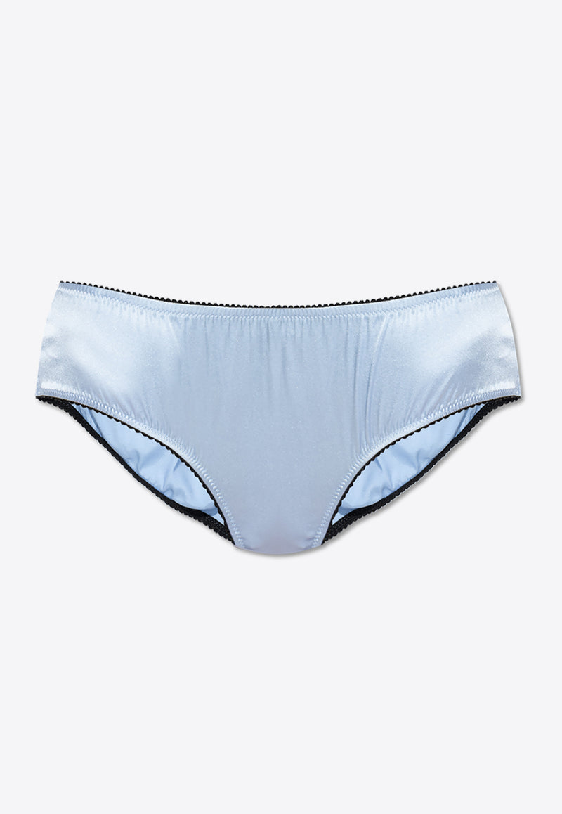 Dolce & Gabbana Scalloped-Edge Satin Panties Light Blue O2B23T ONO13-F3981