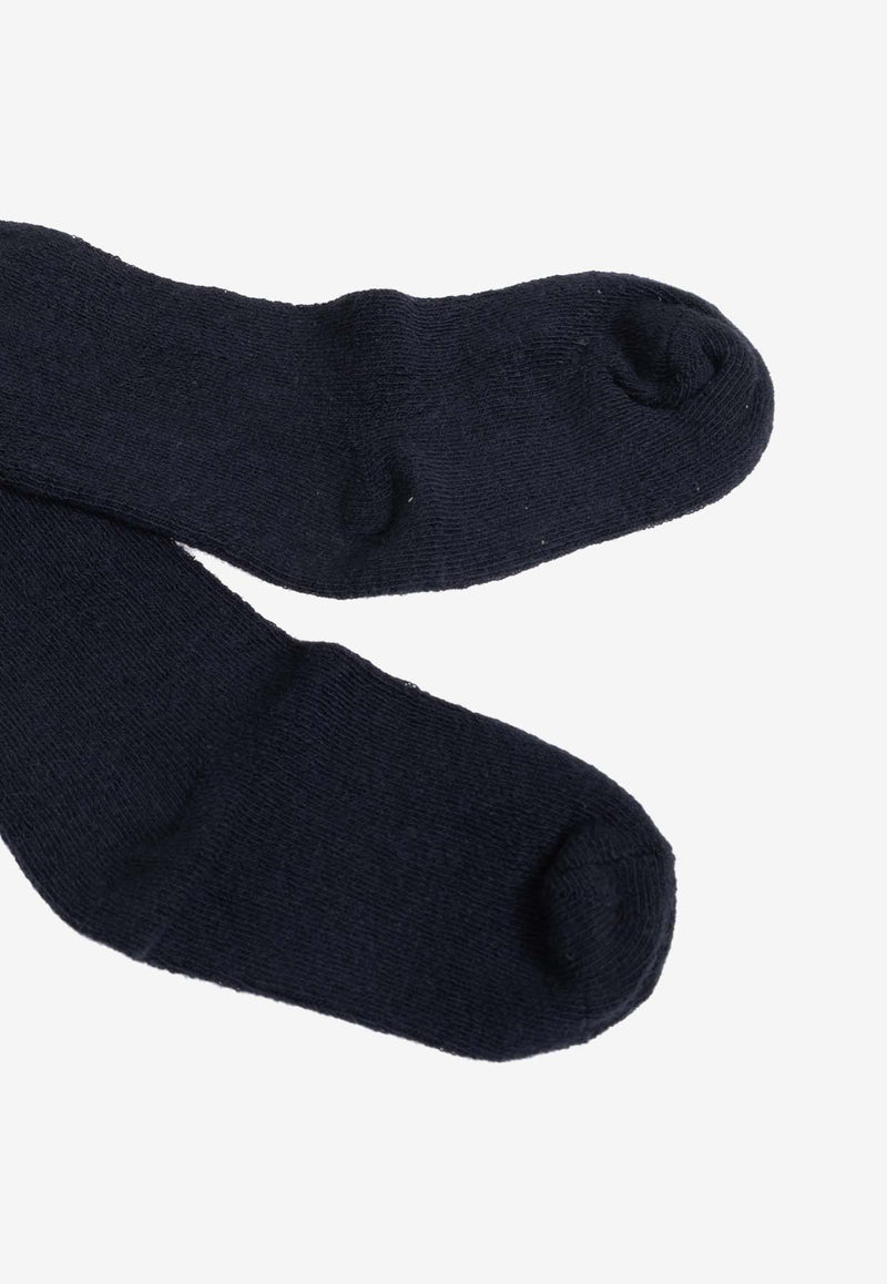 جوارب طويلة محبوكة بشعار الماركة للبنات