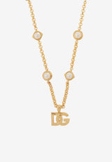 Dolce & Gabbana DG Logo Pendant Chain Necklace Gold WNQ6L2 W1111-ZOO00