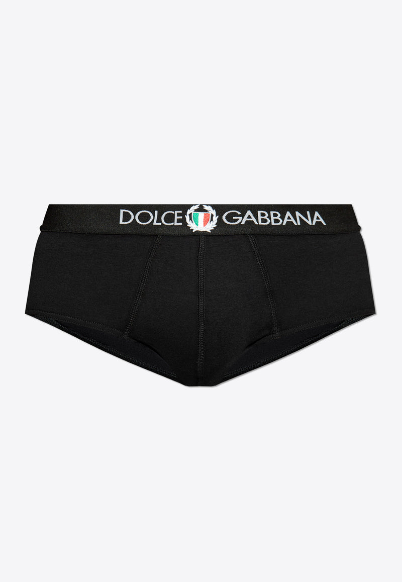 Dolce & Gabbana Tri-Color Emblem Stretch Briefs Black M3C03J ONN94-N0000