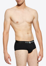 Dolce & Gabbana Tri-Color Emblem Stretch Briefs Black M3C03J ONN94-N0000