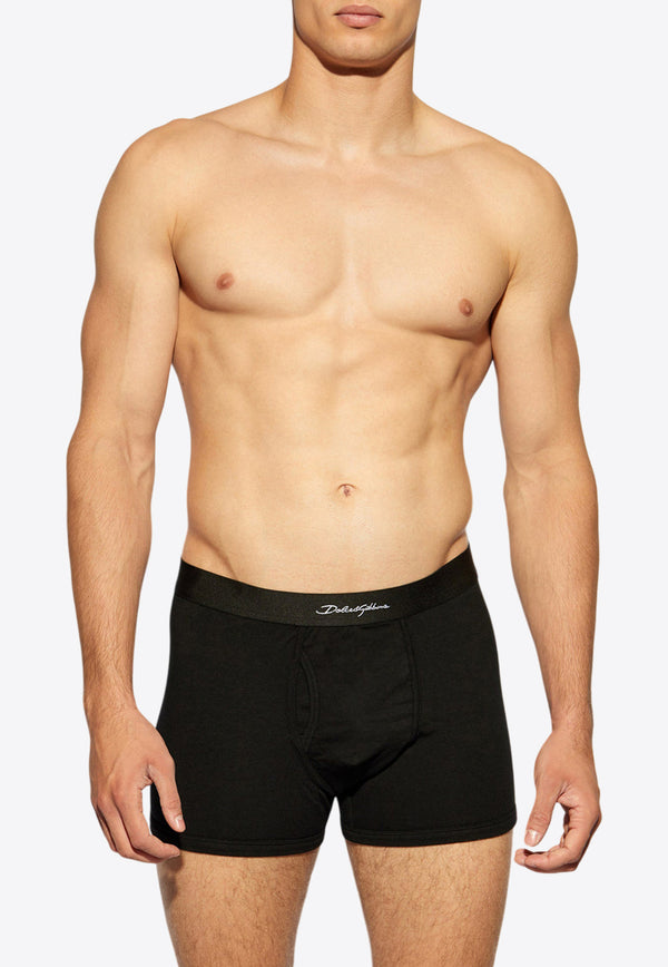 Dolce & Gabbana Logo Signature Stretch Boxers Black M4F39J ONR21-N0000