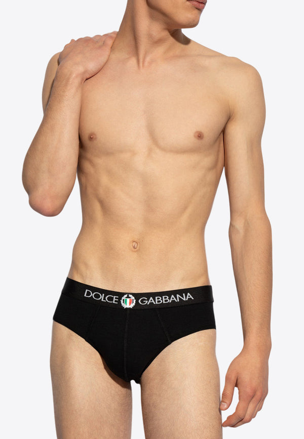 Dolce & Gabbana Logo Embroidered Stretch Briefs Black M3C01J ONN94-N0000