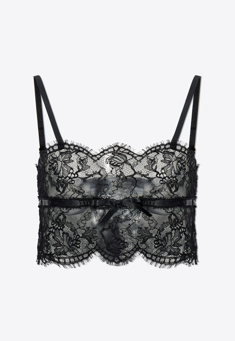 Dolce & Gabbana Floral Lace Lingerie Top Black O7D98T ONO88-N0000