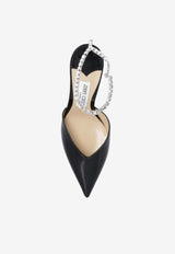 Jimmy Choo Saeda 85 Patent Leather Pumps Black SAEDA 85 BOB-BLACK CRYSTAL