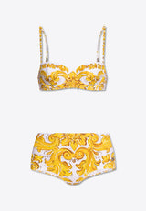 Dolce & Gabbana Majolica Print Bikini Yellow O8A27J ONR14-H45DQ