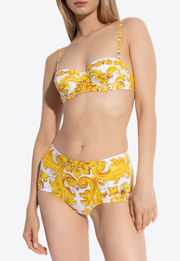 Dolce & Gabbana Majolica Print Bikini Yellow O8A27J ONR14-H45DQ