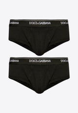 Dolce & Gabbana Logo Waistband Briefs - Set of 2 Black M9C05J ONN95-N0000