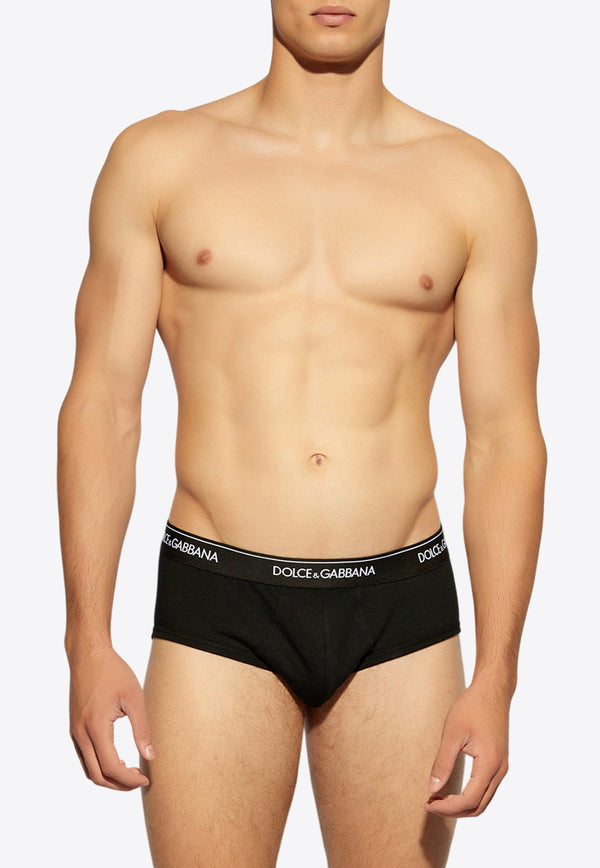 Dolce & Gabbana Logo Waistband Briefs - Set of 2 Black M9C05J ONN95-N0000