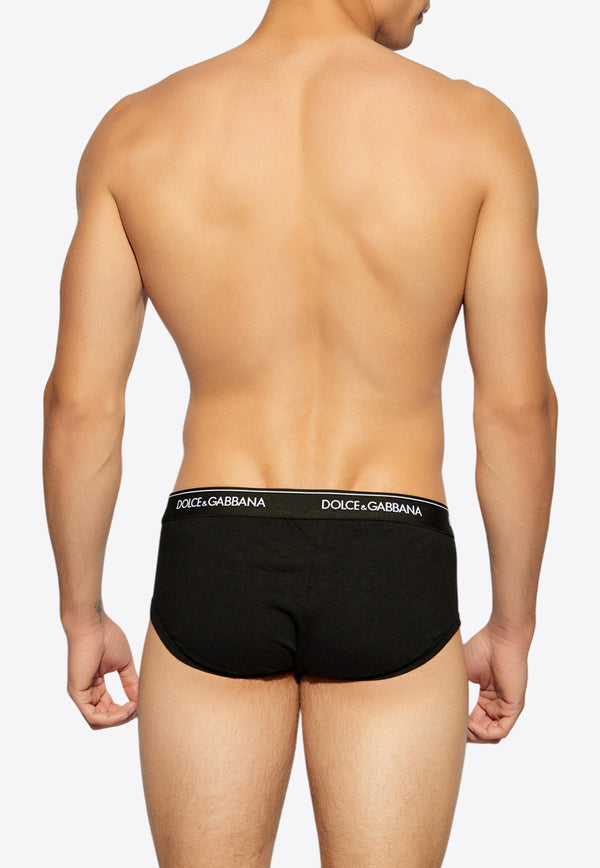 Dolce & Gabbana Logo Waistband Briefs - Set of 2 Black M9C05J ONN95-N0000