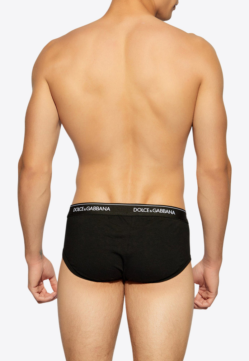 Dolce & Gabbana Logo Waistband Briefs - Set of 2 Black M9C05J ONN95-N0000