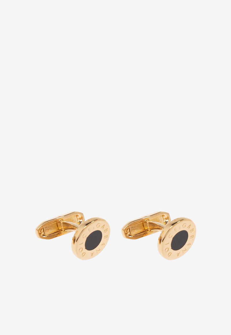 Dolce & Gabbana Logo Engraved Cufflinks Gold WFQ5L2 W1111-ZOO00