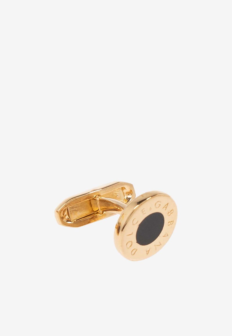 Dolce & Gabbana Logo Engraved Cufflinks Gold WFQ5L2 W1111-ZOO00