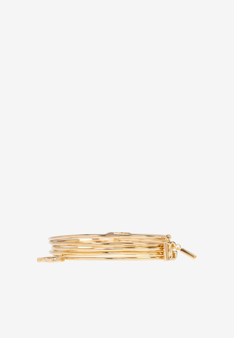 Dolce & Gabbana DG Logo Charm Multi-Hoop Bangle Gold WBQ6M3 W1111-ZOO00