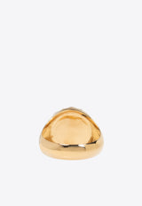 Dolce & Gabbana Floral Enameled Signet Ring Gold WRQ5S3 W1111-ZOO00