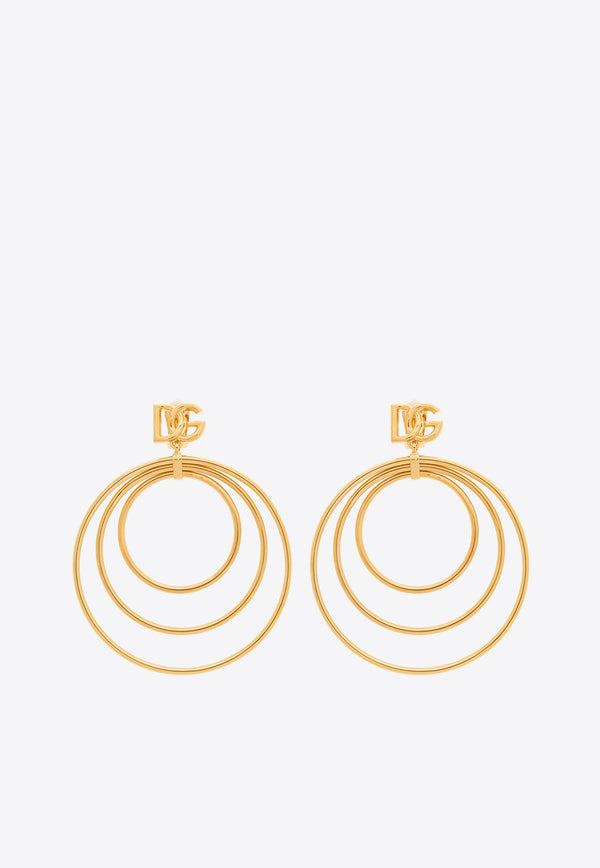 Dolce & Gabbana DG Logo Charm Multi-Hoop Earrings Gold WEQ6M6 W1111-ZOO00