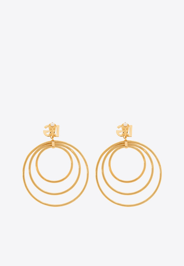 Dolce & Gabbana DG Logo Charm Multi-Hoop Earrings Gold WEQ6M6 W1111-ZOO00