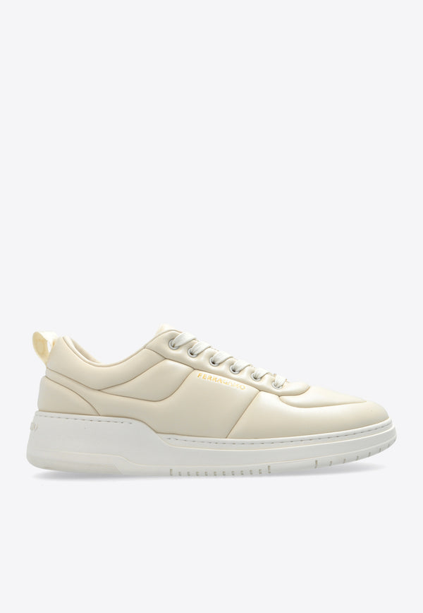 Salvatore Ferragamo Caro Nappa Leather Low-Top Sneakers Cream 029109 CARO MAN 774866-MASCARPONE