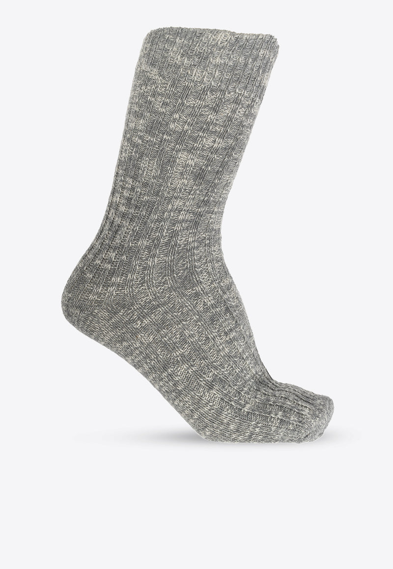 Rib Knit Slub Socks