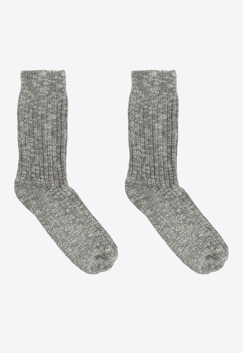 Rib Knit Slub Socks