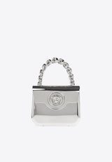 Versace Mini La Medusa Metallic Top Handle Bag Silver 1003016 1A12484-1E010