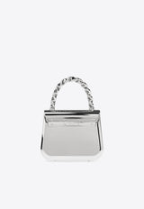 Versace Mini La Medusa Metallic Top Handle Bag Silver 1003016 1A12484-1E010