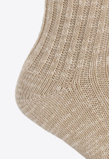 Birkenstock Rib Knit Slub Socks Beige 1008033 0-BEIGE WHITE