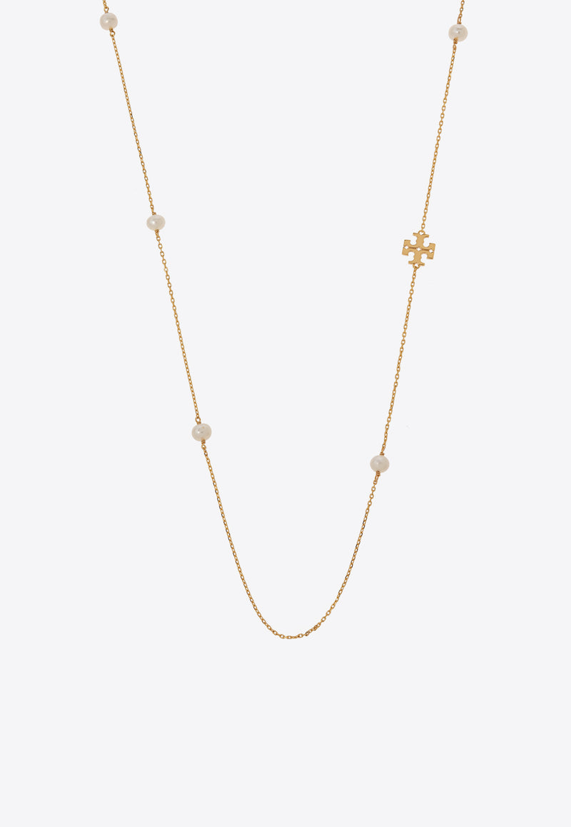 Tory Burch Kira Pearl Long Chain Necklace Gold 157210 0-137