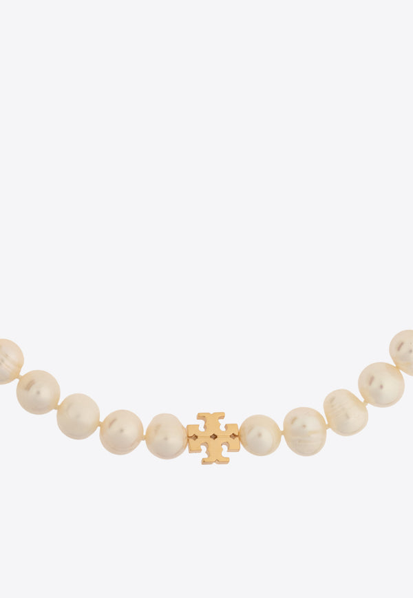 Tory Burch Kira Pearl Logo Necklace White 157964 0-137