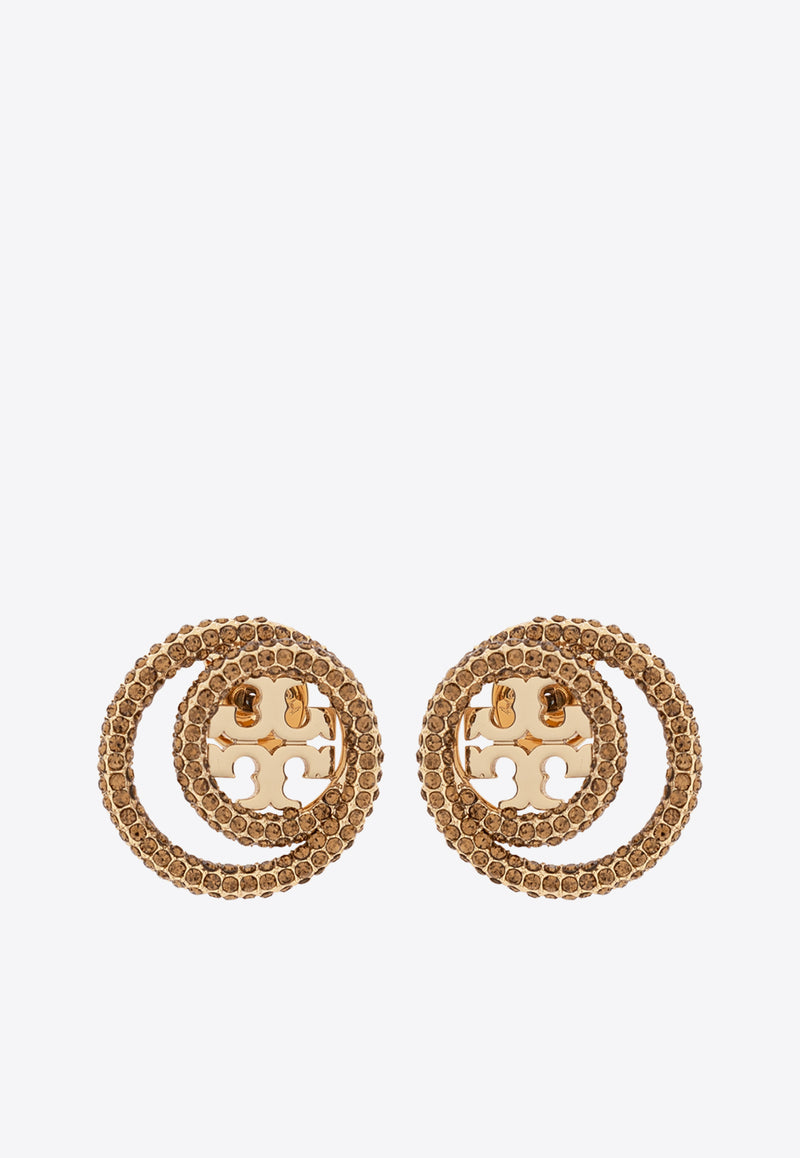 Tory Burch Miller Paved Stud Earrings Gold 157231 0-701