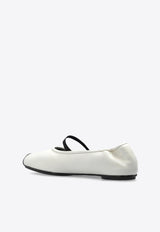 Tory Burch Runway Leather Ballet Flats White 157625 0-104