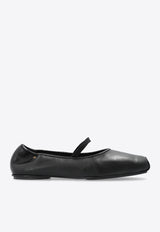 Tory Burch Runway Leather Ballet Flats Black 157625 0-006