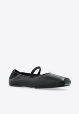 Tory Burch Runway Leather Ballet Flats Black 157625 0-006