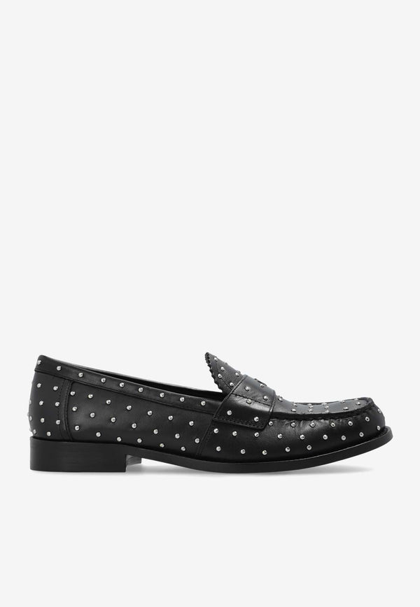 Tory Burch Studded Classic Leather Loafers Black 159881 0-006