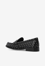 Tory Burch Studded Classic Leather Loafers Black 159881 0-006