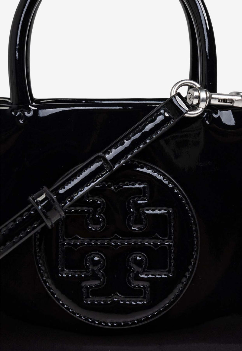 Tory Burch Mini Ella Patent Leather Tote Bag Black 161878 0-001