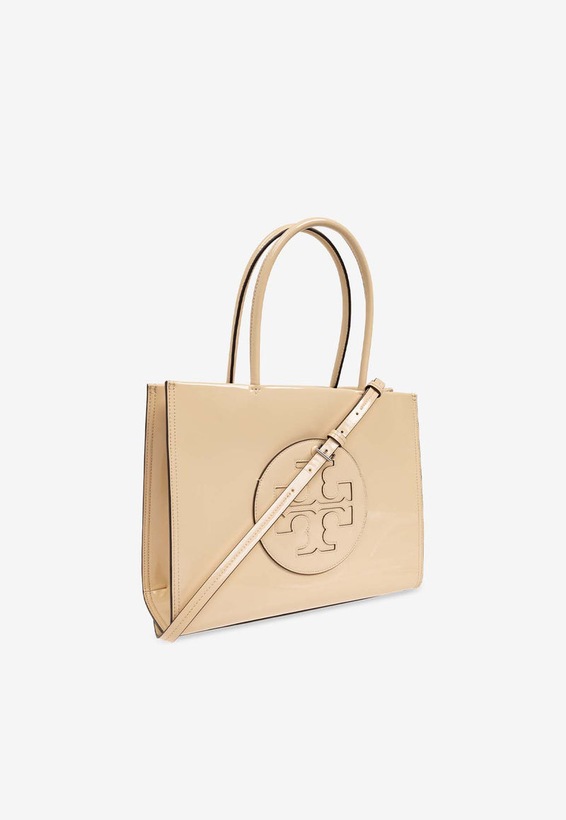 Tory Burch Small Ella Patent Leather Tote Bag Beige 161876 0-700