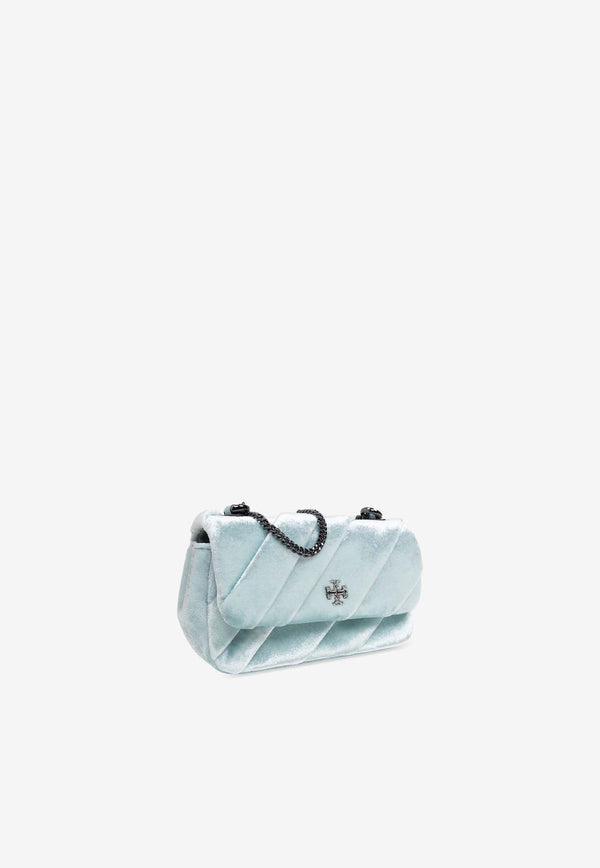 Tory Burch Mini Kira Velvet Crossbody Bag Light Blue 162308 0-400