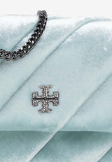 Tory Burch Mini Kira Velvet Crossbody Bag Light Blue 162308 0-400