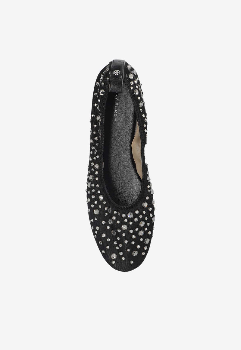 Tory Burch Crystal Embellished Ballet Flats Black 162066 0-001