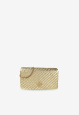 Tory Burch Kira Moto Metallic Chain Clutch Gold 162140 0-700