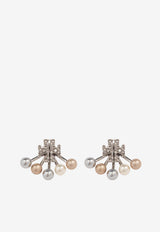 Tory Burch Kira Pearl Stud Earrings Silver 163695 0-056