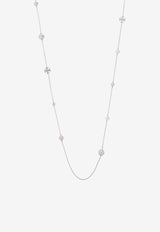 Tory Burch Kira Pearl Long Necklace Silver 163692 0-056