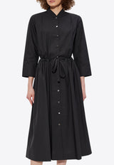 Tory Burch Belted Midi Shirt Dress Black 164582 0-001