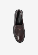 Tory Burch Logo Plaque Classic Lug Loafers Bordeaux 163948 0-500